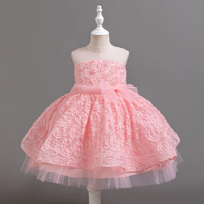 Girls Party Dress Sleeveless Princess Birthday Puffy Dresses for Kids Children Tutu Wedding