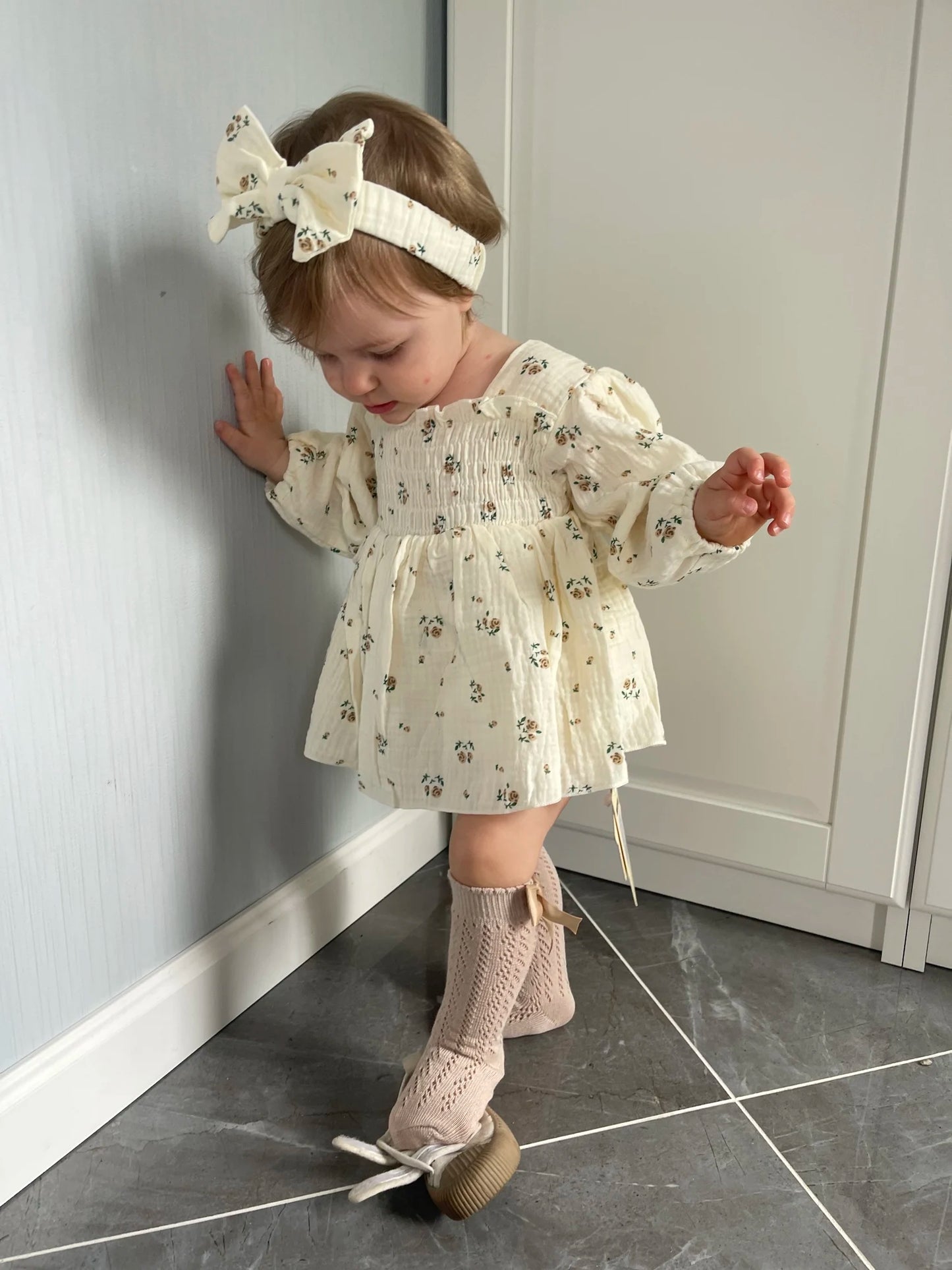 Floral Ruffle Baby Girls Clothes Bodysuit & One Piece Kids Baby Birthday Princesses Dress