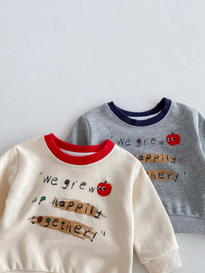 Boy Girl Letter Print Long Sleeve Tops + Pants Children Clothes Set