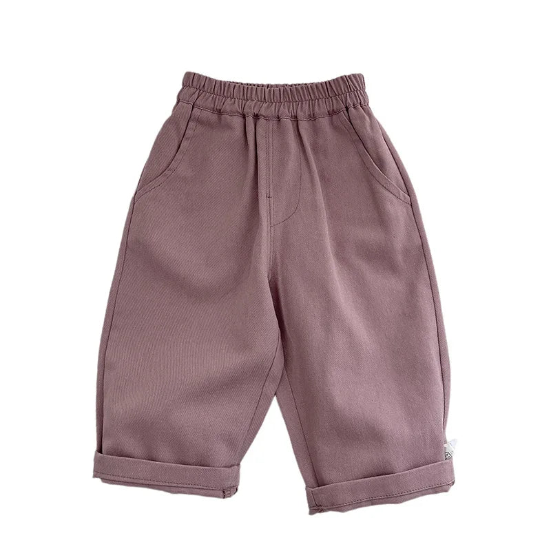 New Baby Loose Trousers Solid Infant Girl Casual Pants Kids Boys Straight Pants