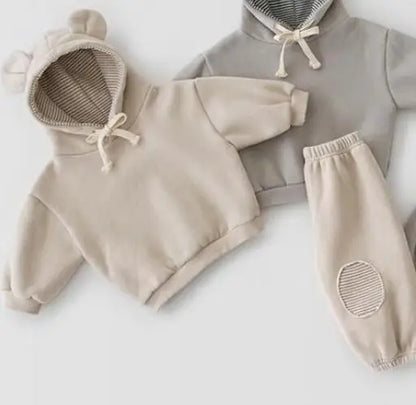 Cute Bear Hooded Sweatshirt + Sport Pants 2pcs Set Hoodie Suit