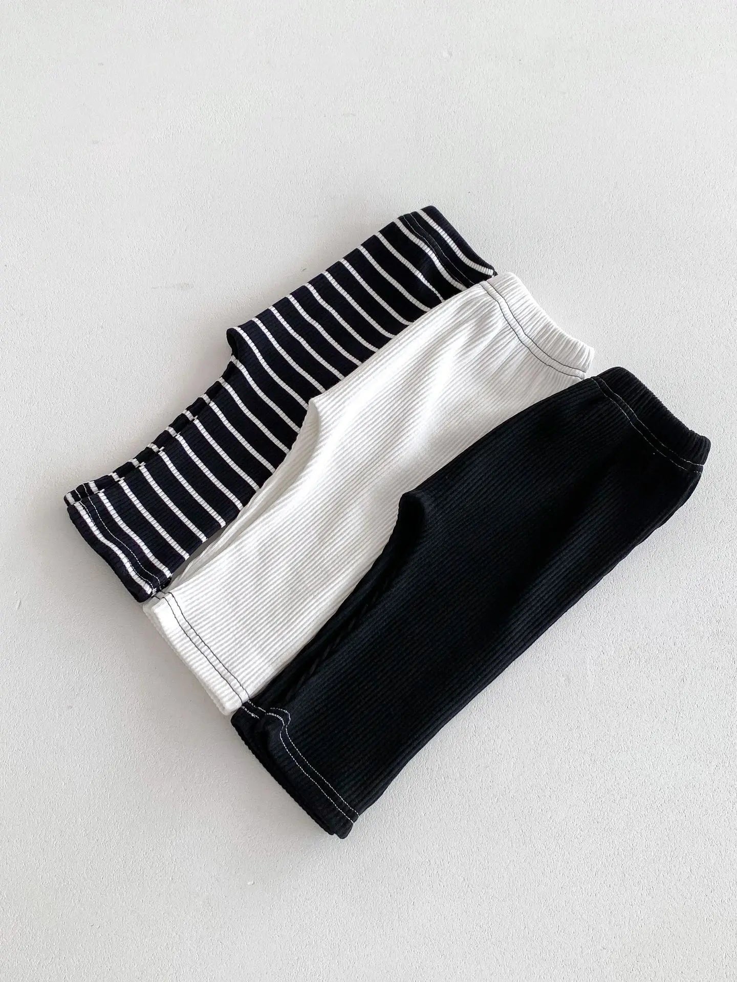 New Baby Striped Leggings Cotton Ribbed Infant Girl Skinny Stretch Pants