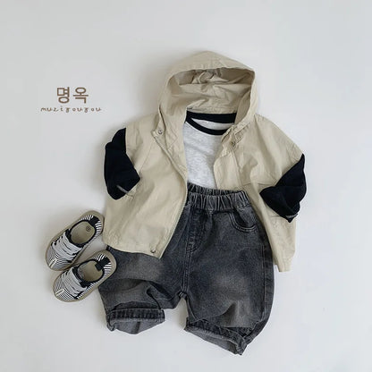 New Children Vintage Denim Trousers Boys/Girls Versatile Casual Harem Pants