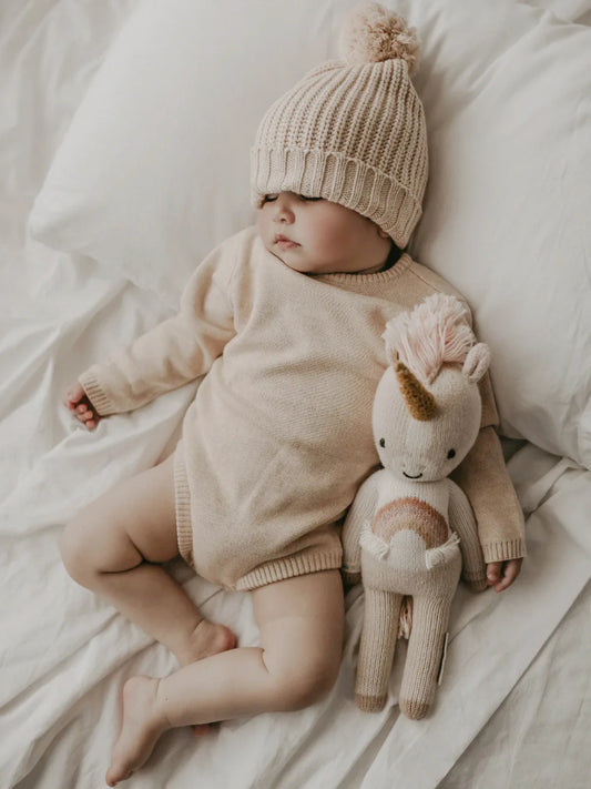 Baby Long Sleeve Knit Bodysuit Solid Newborn Toddler Cotton Jumpsuit