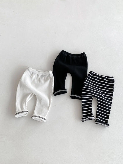 New Baby Striped Leggings Cotton Ribbed Infant Girl Skinny Stretch Pants