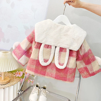 Toddler Outwear Big Collar Fashion Fleece Thick Infant beautiful jacket