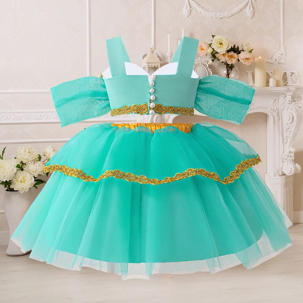 Jasmine Princess Dress For Baby Girl Cosplay Costume Birthday Party Dress