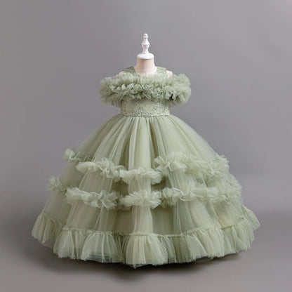 Dresses for Elegant Party Girls Tutu Child Wedding Prom Gown Christmas robe enfant fille