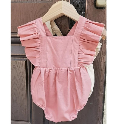 Baby Clothes Ruffles Lace Sleeve Infant Bodysuit for Toddler Girls Clothing Princess