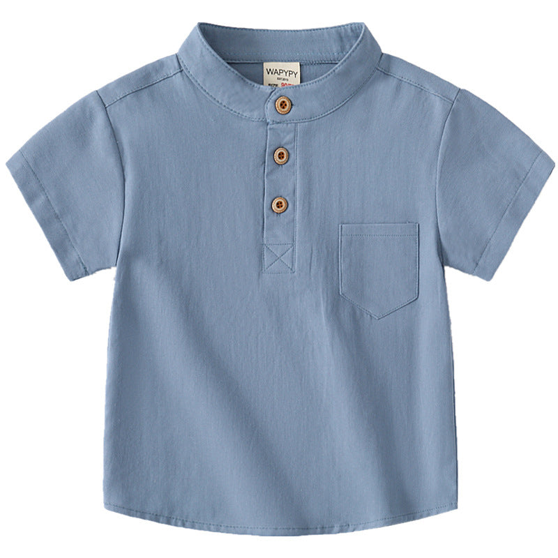 Boy V-neck Short Sleeve Shirt