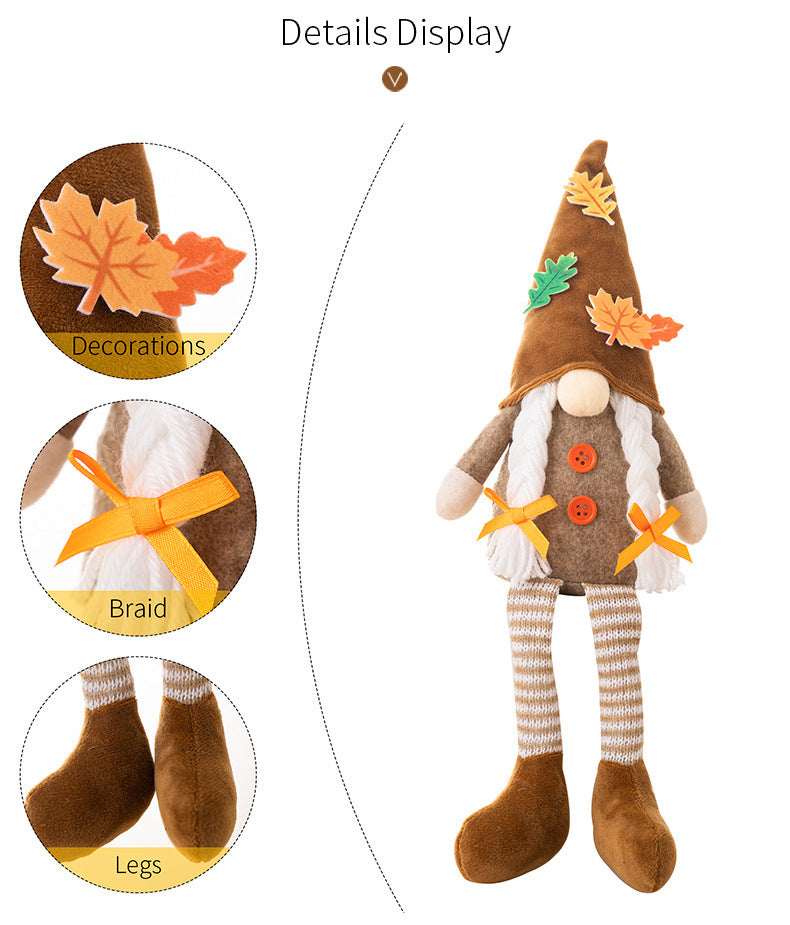 Harvest Festival Rudolf Doll Thanksgiving Maple Leaf Pointed Hat