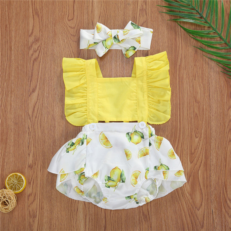 Children's Clothing Foreign Trade New Summer Lemon Print Sleeveless