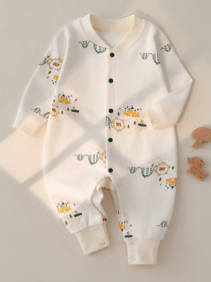 Boys And Girls Long Sleeve Pure Cotton Rompers